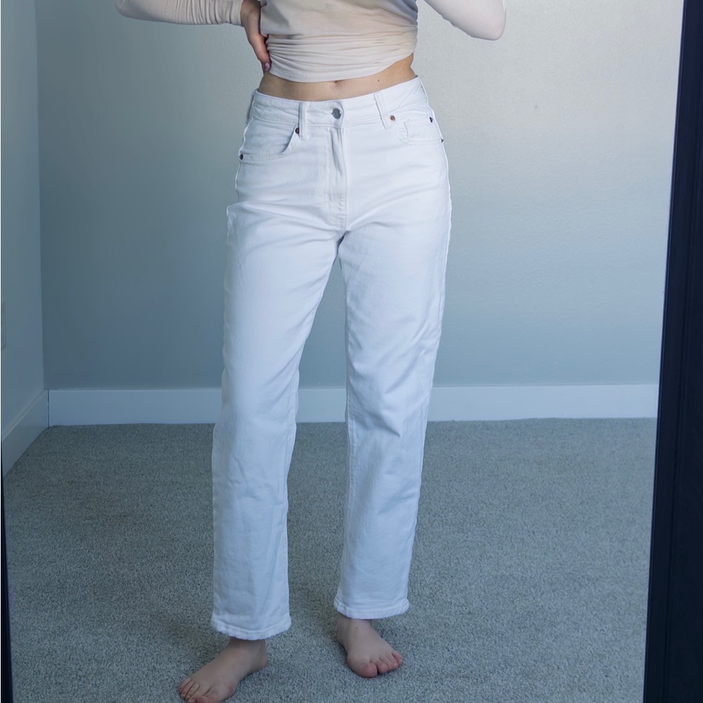 H&M Women's Straight Leg White Jeans